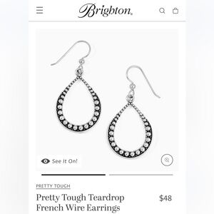 Brighton Pretty Tough Teardrop French Wire Silver Earrings